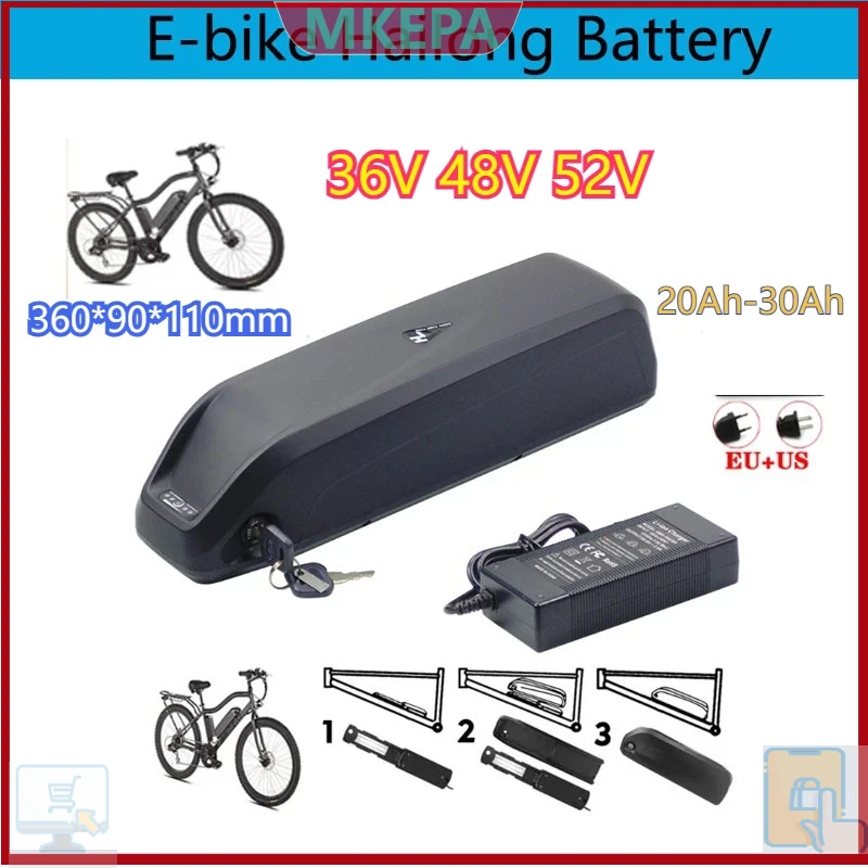 Ebike Battery 48V 20Ah Hailong - 36-48-52V Hailong-Akku mit BMS 20Ah 30Ah