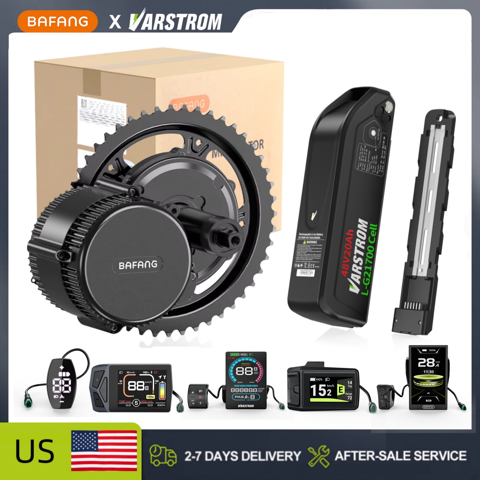 Bafang Bbshd 1000W Conversion Kit - [US-Lager] Bafang 48V Mittelmotor und Akku